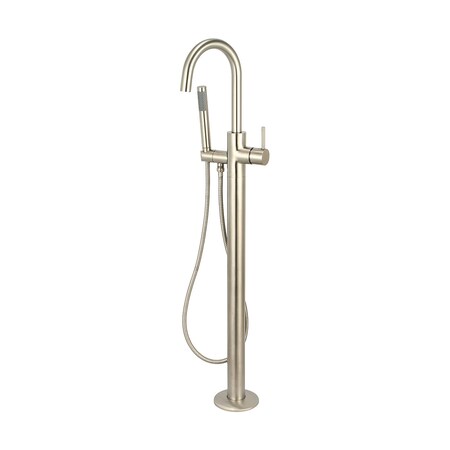 Pioneer Industries Single Handle Floor Mount Freestanding Tub Trim Set, Single Hole, Nckl, Finish: Brushed Nickel 4MT900T-BN